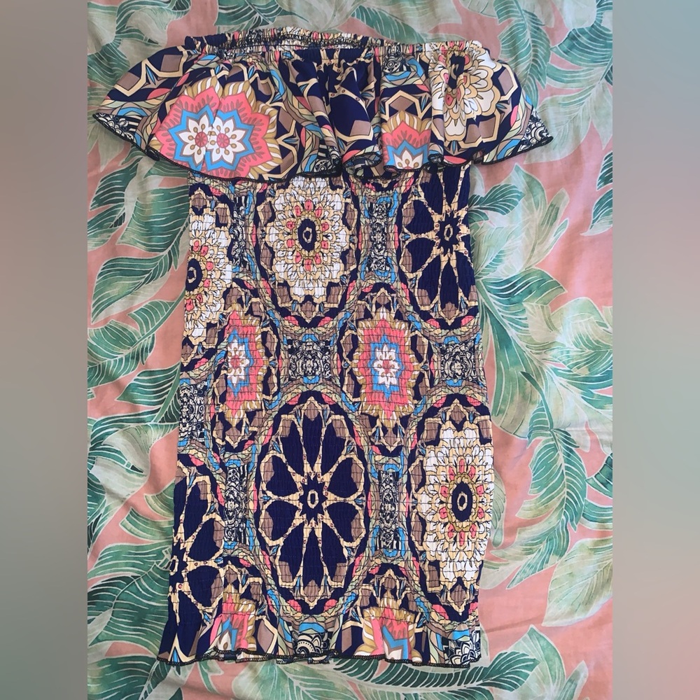 Colorful Geometric Patterned Dress